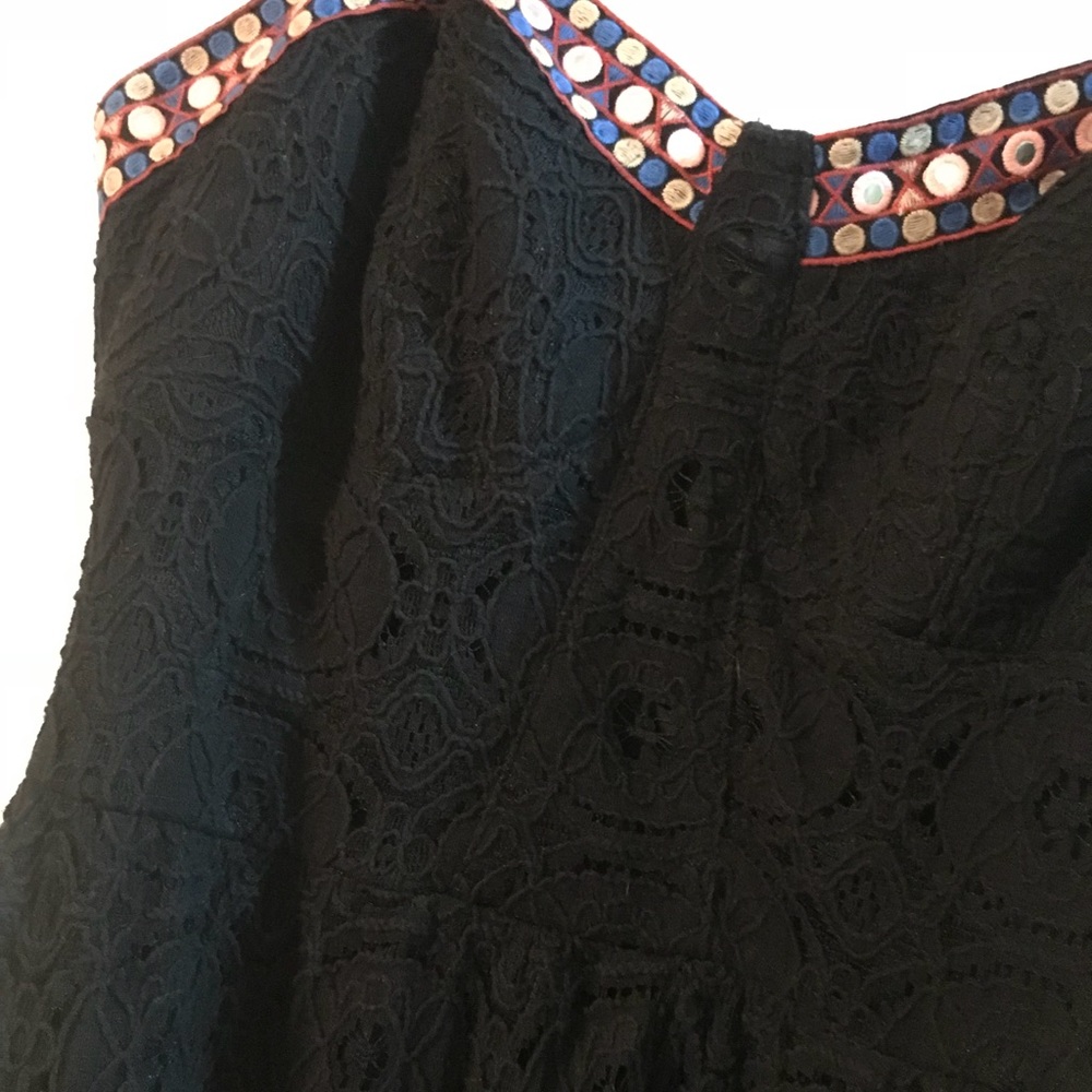 Black floral design dress